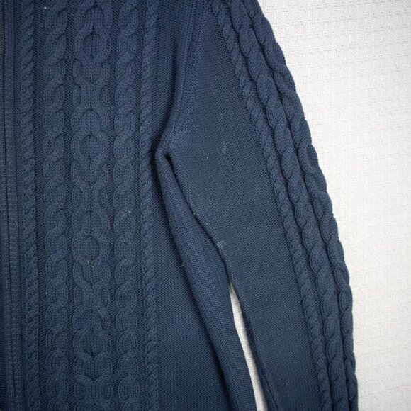 2000's L.L. Bean Cable Knit Zip Up Cardigan - Picture 6 of 8